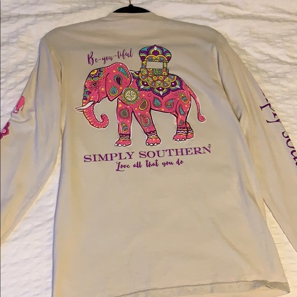 Simply Southern Tops - Cream colored simply southern long sleeve size S